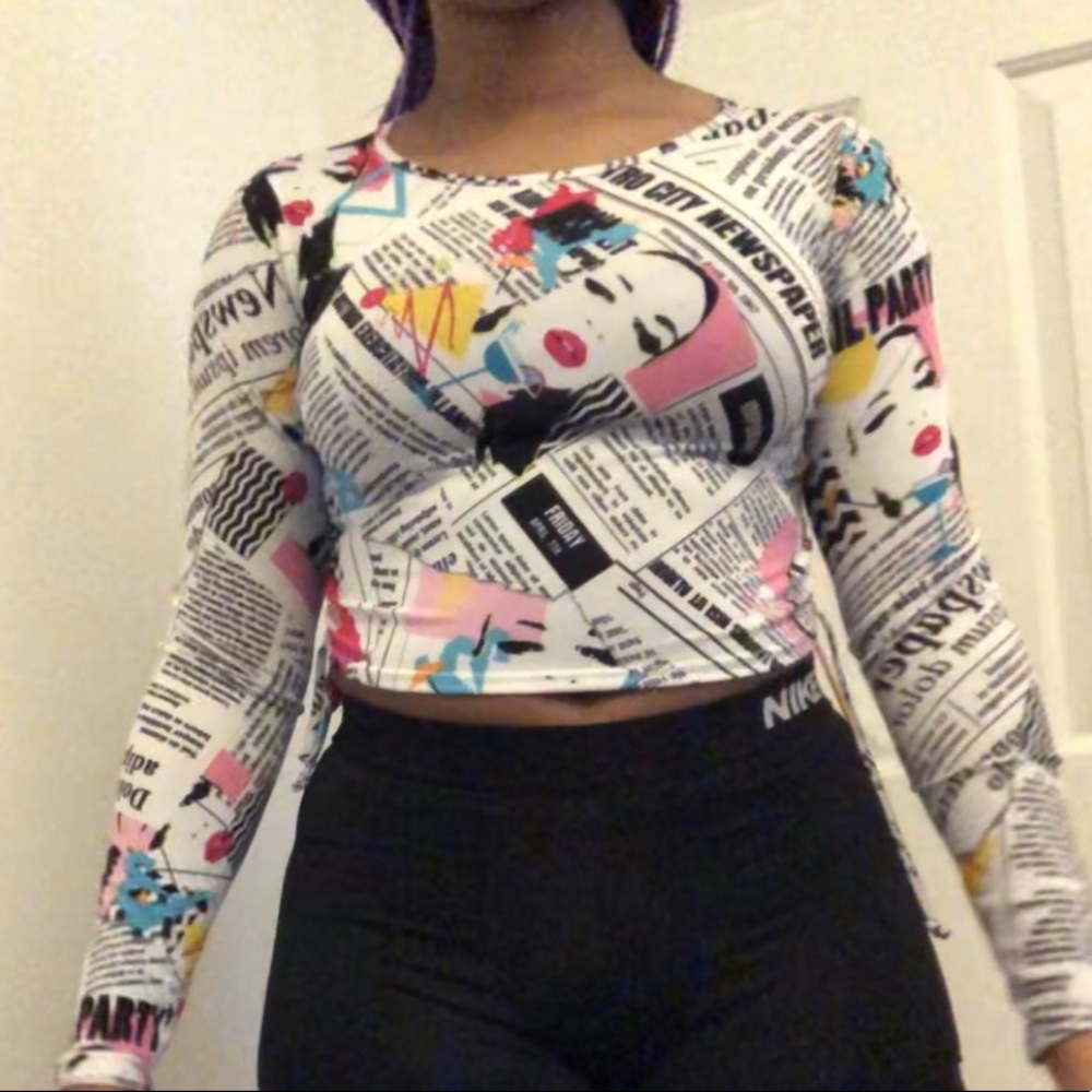 Graphic long sleeve top